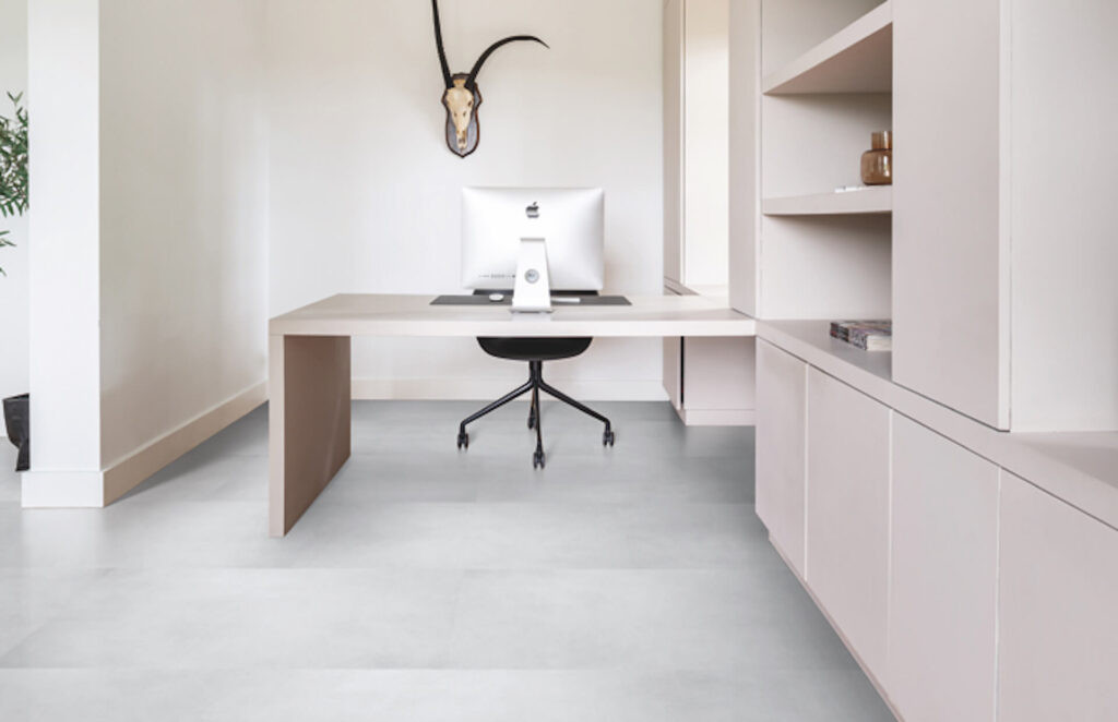 PVC vloer met vloerverwarming in een woonkamer